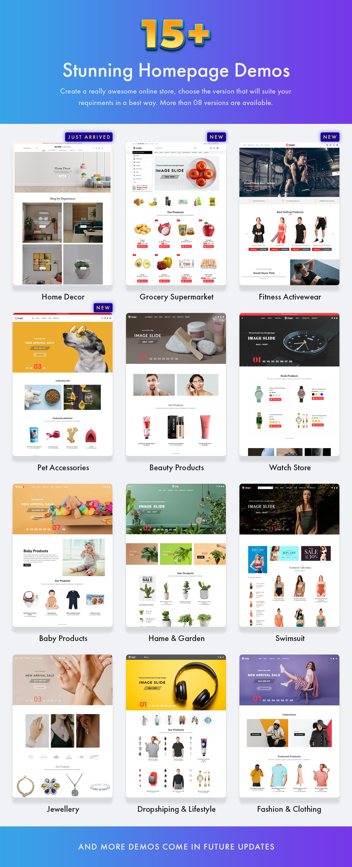  8 Stunning Home Page Demos Of Multipurpose Shopify Themes